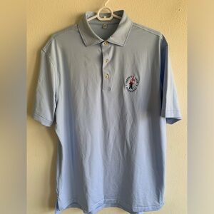 Peter Millar 124th US Open Pinehurst Summer Comfort Polo Shirt M Blue